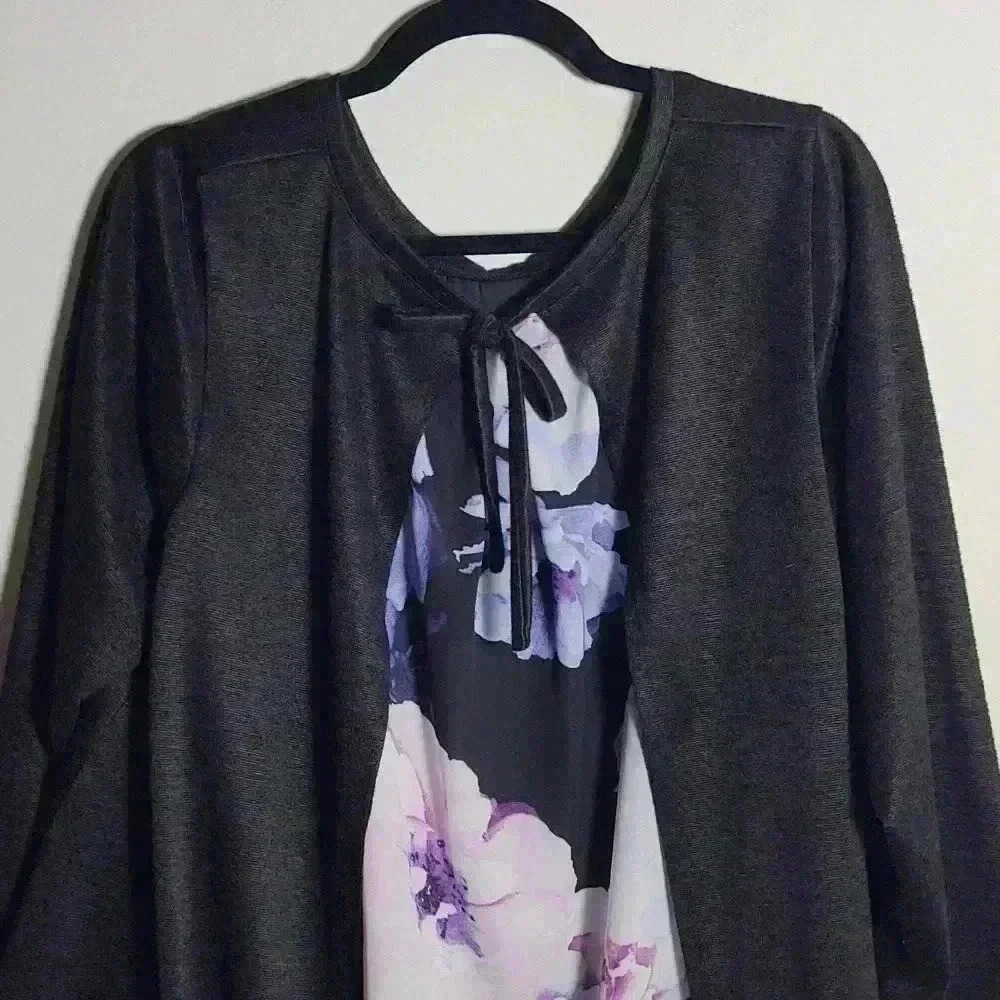 🚨 LAST CHANCE 🚨 ROZ & ALI Dressbarn Floral and Black Blouse Size 2X - Picture 8 of 16